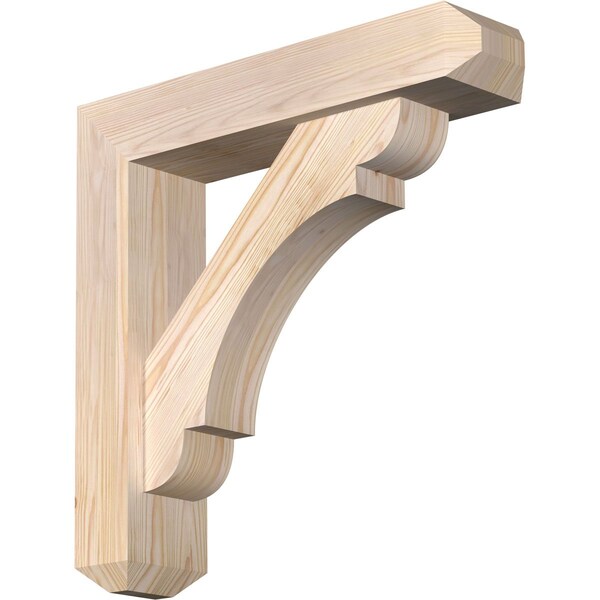Ekena Millwork Olympic Craftsman Smooth Bracket w/ Offset Brace, Douglas Fir, 5 1/2"W x 24"D x 24"H BKT0604X24X24OLY04SDF - main